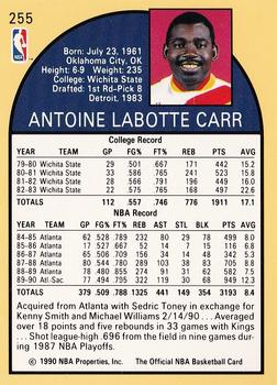 1990-91 Hoops #255 Antoine Carr Back