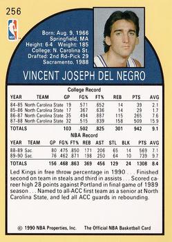 1990-91 Hoops #256 Vinny Del Negro Back