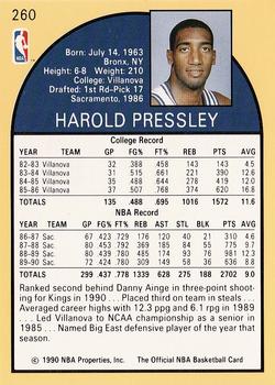 1990-91 Hoops #260 Harold Pressley Back