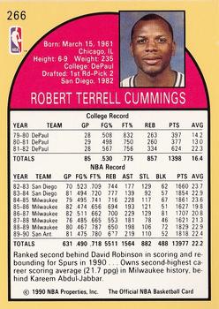 1990-91 Hoops #266 Terry Cummings Back