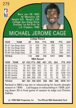 1990-91 Hoops #275 Michael Cage Back