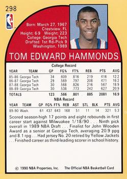 1990-91 Hoops #298 Tom Hammonds Back