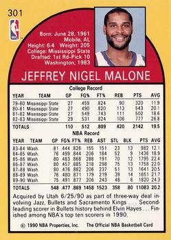 1990-91 Hoops #301 Jeff Malone Back
