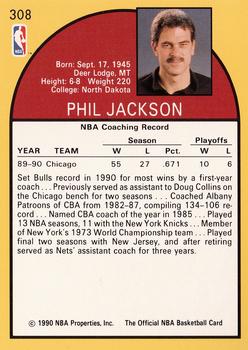 1990-91 Hoops #308 Phil Jackson Back