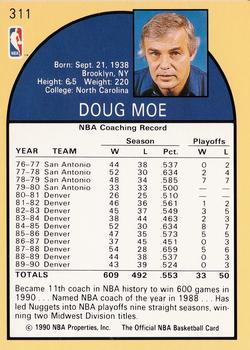 1990-91 Hoops #311 Doug Moe Back