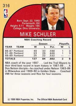 1990-91 Hoops #316 Mike Schuler Back
