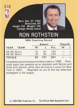 1990-91 Hoops #318 Ron Rothstein Back