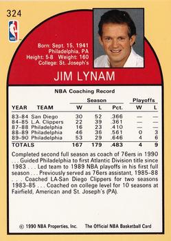 1990-91 Hoops #324 Jim Lynam Back
