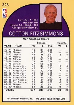 1990-91 Hoops #325 Cotton Fitzsimmons Back