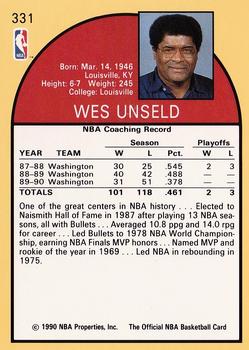 1990-91 Hoops #331 Wes Unseld Back