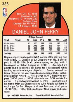 1990-91 Hoops #336 Danny Ferry Back