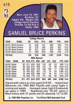 1990-91 Hoops #415 Sam Perkins Back