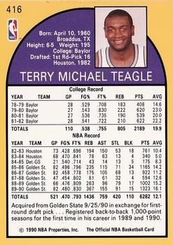 1990-91 Hoops #416 Terry Teagle Back