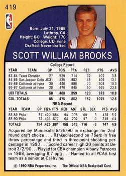 1990-91 Hoops #419 Scott Brooks Back