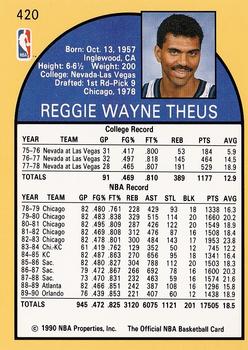 1990-91 Hoops #420 Reggie Theus Back
