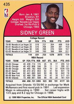1990-91 Hoops #435 Sidney Green Back