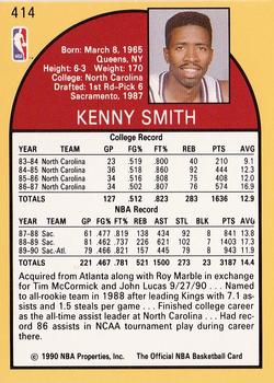 1990-91 Hoops #414 Kenny Smith Back
