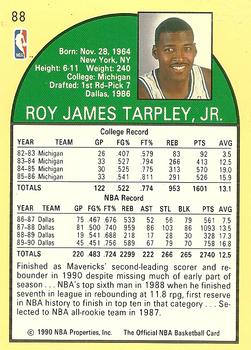 1990-91 Hoops #88 Roy Tarpley Back