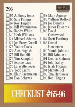 1990-91 SkyBox #296 Checklist: 65-122 Front