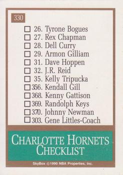 1990-91 SkyBox #330 Charlotte Hornets Back