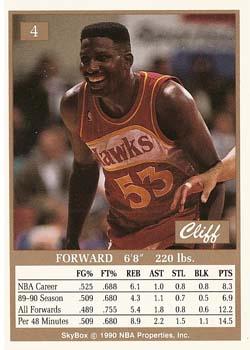 1990-91 SkyBox #4 Cliff Levingston Back