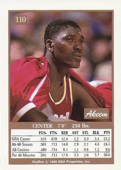 1990-91 SkyBox #110 Akeem Olajuwon Back