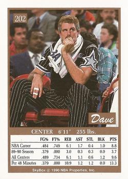 1990-91 SkyBox #202 Dave Corzine Back