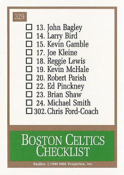 1990-91 SkyBox #329 Boston Celtics Back