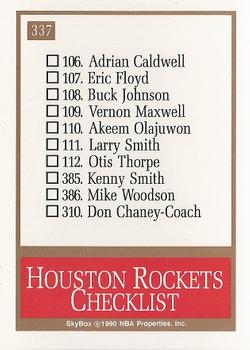 1990-91 SkyBox #337 Houston Rockets Back