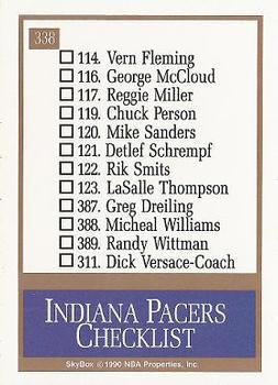 1990-91 SkyBox #338 Indiana Pacers Back