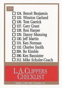 1990-91 SkyBox #339 Los Angeles Clippers Back