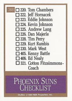 1990-91 SkyBox #348 Phoenix Suns Back