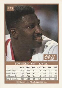 1990-91 SkyBox #372 Cliff Levingston Back