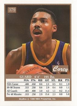 1990-91 SkyBox #379 Corey Gaines Back