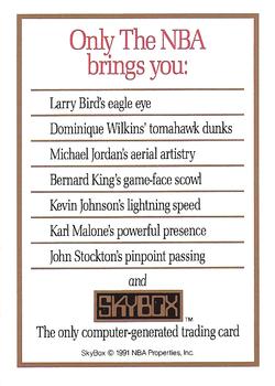 1990-91 SkyBox #NNO SkyBox Salutes the NBA Back