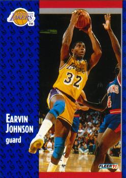 1991-92 Fleer #100 Earvin Johnson Front
