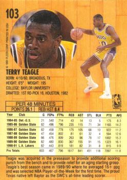 1991-92 Fleer #103 Terry Teagle Back