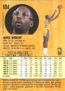 1991-92 Fleer #104 James Worthy Back