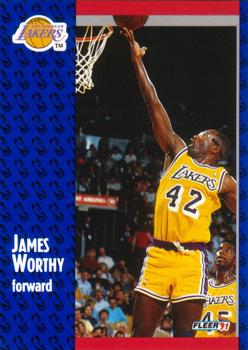 1991-92 Fleer #104 James Worthy Front