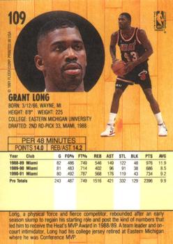 1991-92 Fleer #109 Grant Long Back