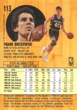 1991-92 Fleer #113 Frank Brickowski Back