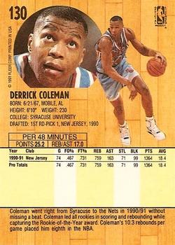 1991-92 Fleer #130 Derrick Coleman Back