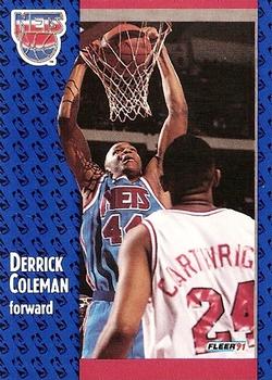 1991-92 Fleer #130 Derrick Coleman Front