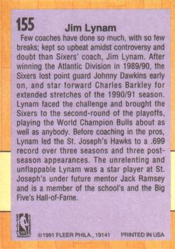 1991-92 Fleer #155 Jim Lynam Back