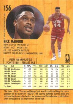 1991-92 Fleer #156 Rick Mahorn Back