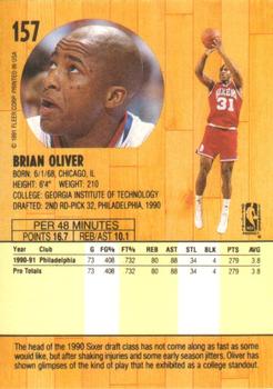 1991-92 Fleer #157 Brian Oliver Back