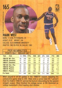 1991-92 Fleer #165 Mark West Back