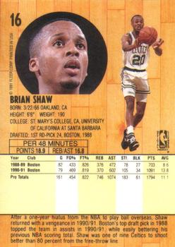 1991-92 Fleer #16 Brian Shaw Back