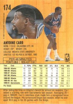 1991-92 Fleer #174 Antoine Carr Back