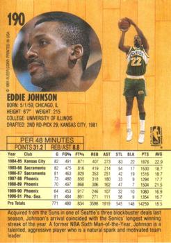 1991-92 Fleer #190 Eddie Johnson Back
